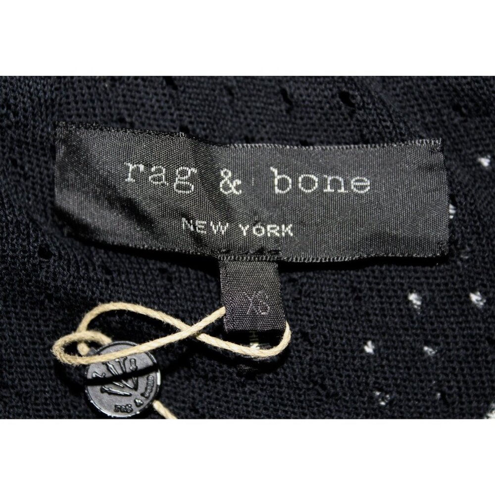 Rag & Bone Nikki Split Back Black Perforated Cott… - image 7